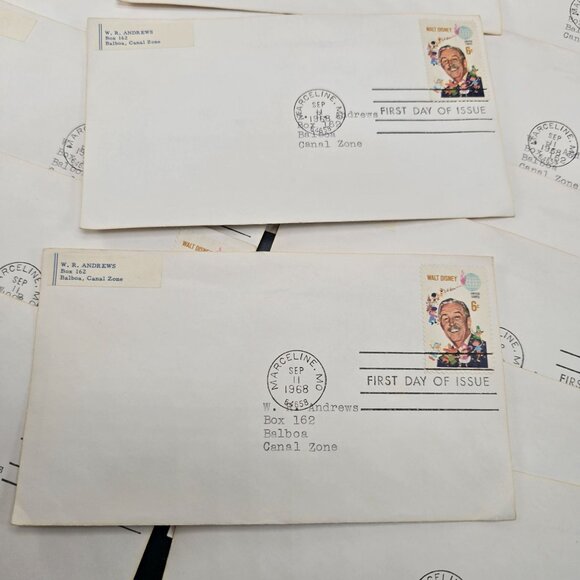 Walt Disney 1968 First Day Of Issue Envelopes Lot Of 17 Stamps Postmarks LI3008 - Picture 3 of 9
